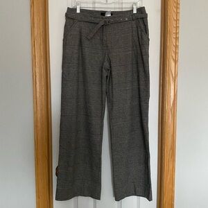 Weekend Max Mara Plaid Wide Leg Belted Trousers Size 42 US 12